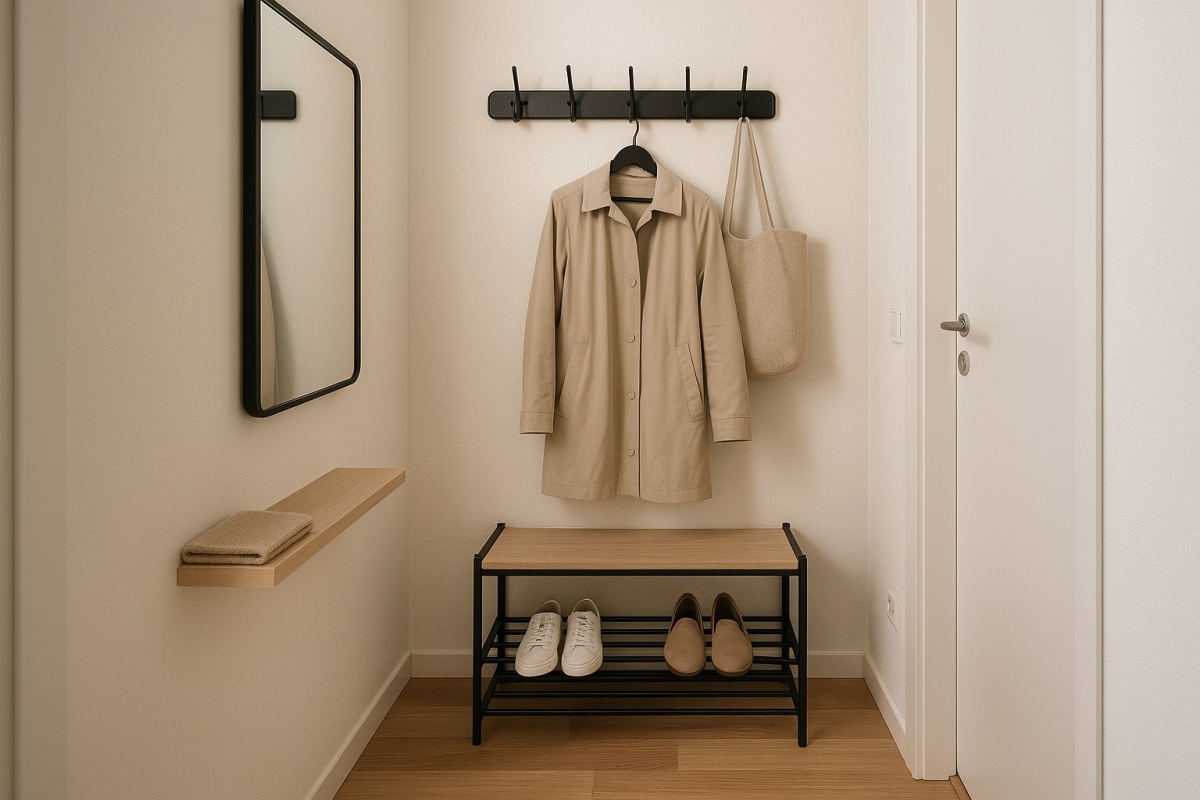 Ideen fuer praktische Einrichtung eines kleinen Flurs