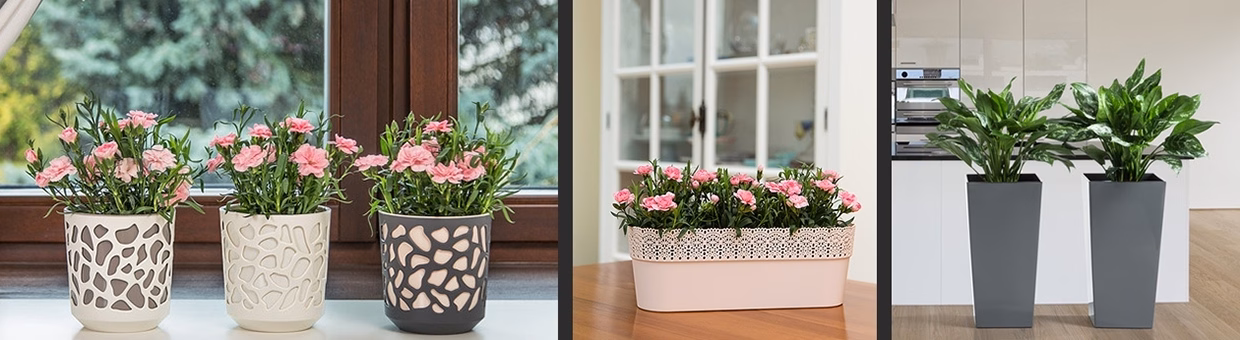 Blumenständer Metall mit Pflanzen im modernen Wohnzimmer