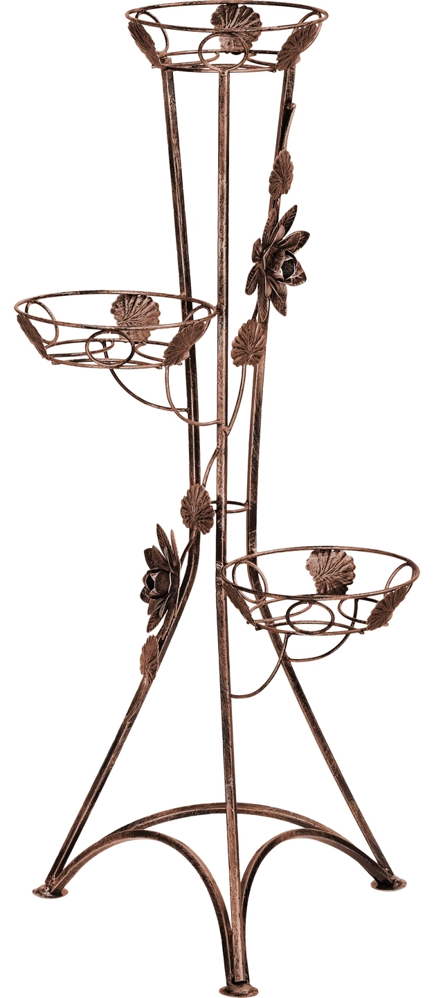 Blumenetagere aus Metall – Pflanzenständer für 3 Töpfe