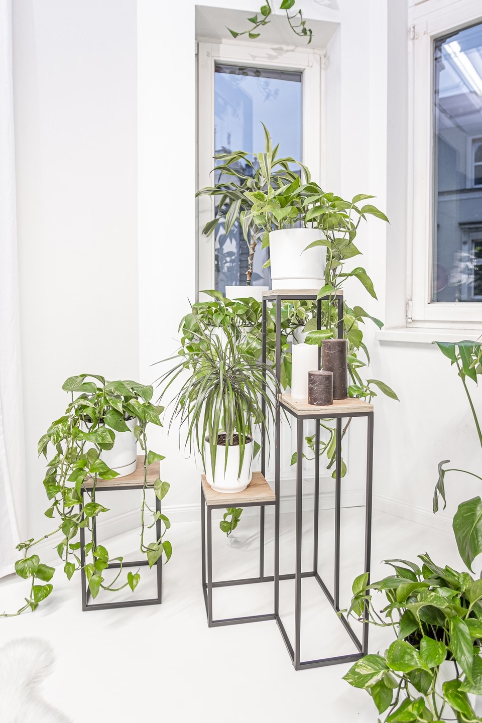 Blumenständer mit Eiche Craft Ablage 40 - Inneneinrichtung