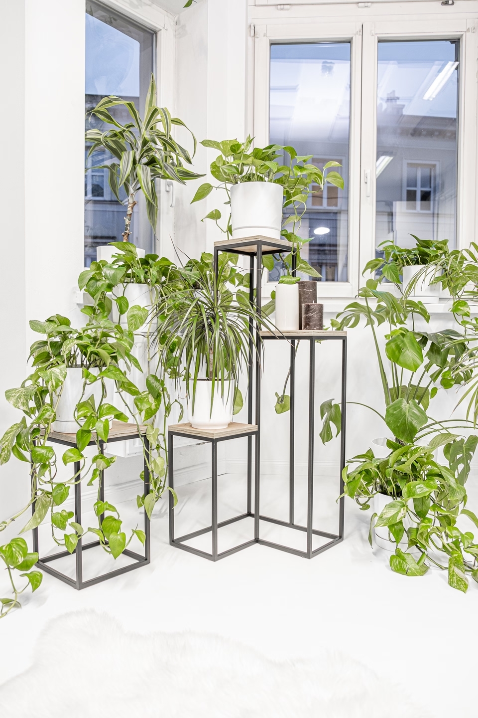 Blumenständer mit Eiche Craft Ablage 40 - Inneneinrichtung