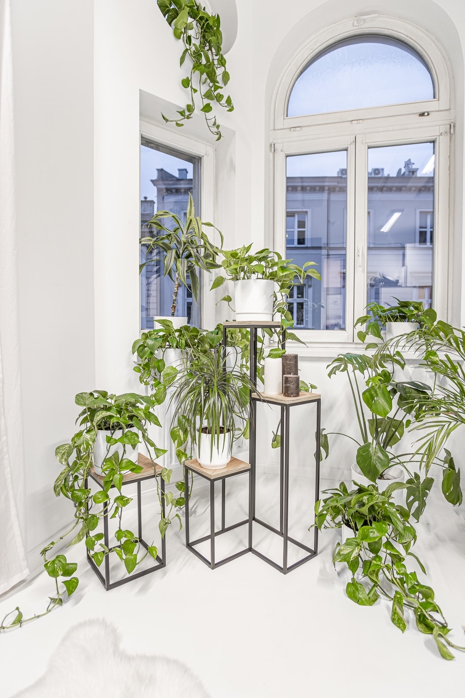Blumenständer mit Eiche Craft Ablage 40 - Inneneinrichtung