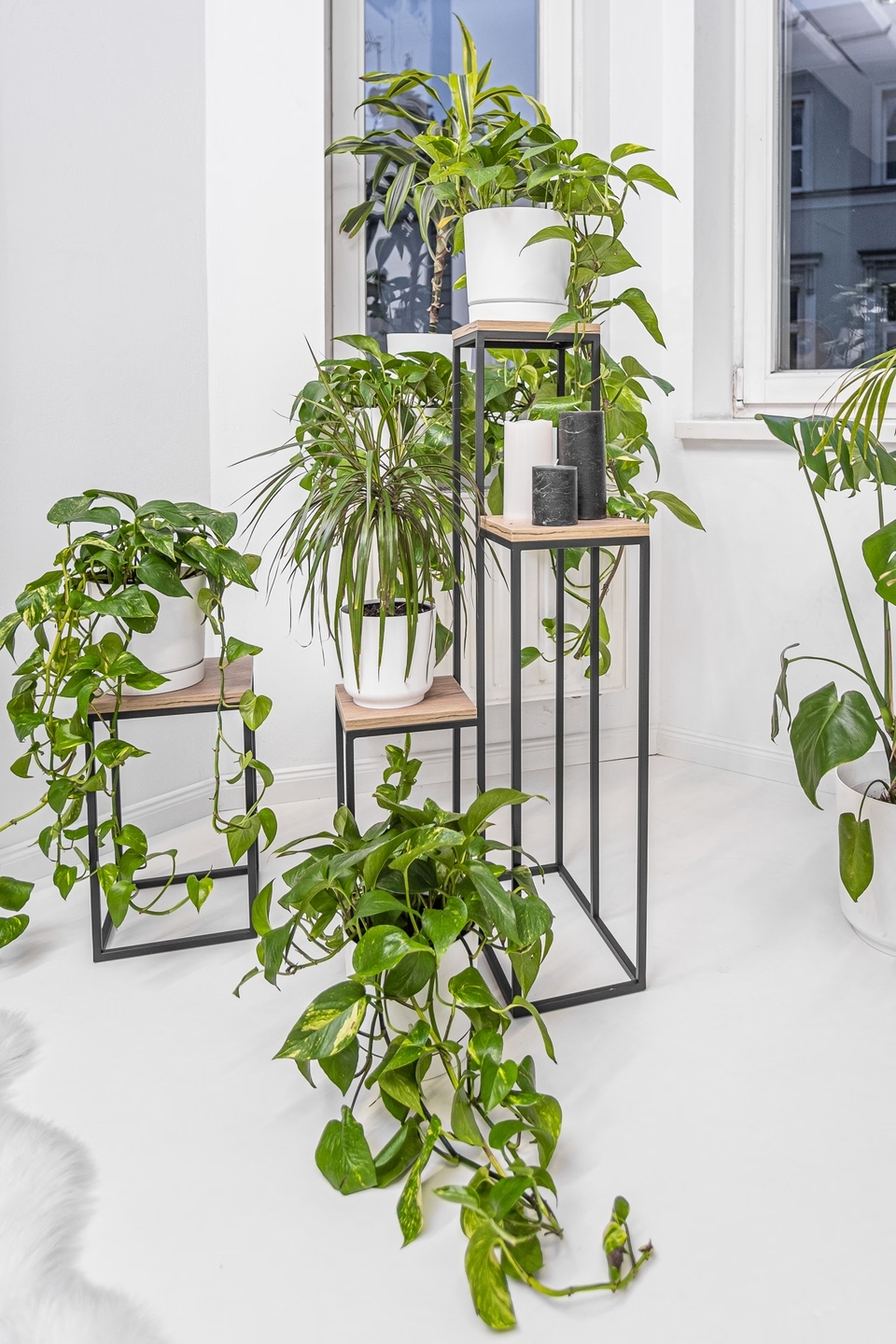 Blumenständer mit Eiche Craft Ablage 40 - Inneneinrichtung