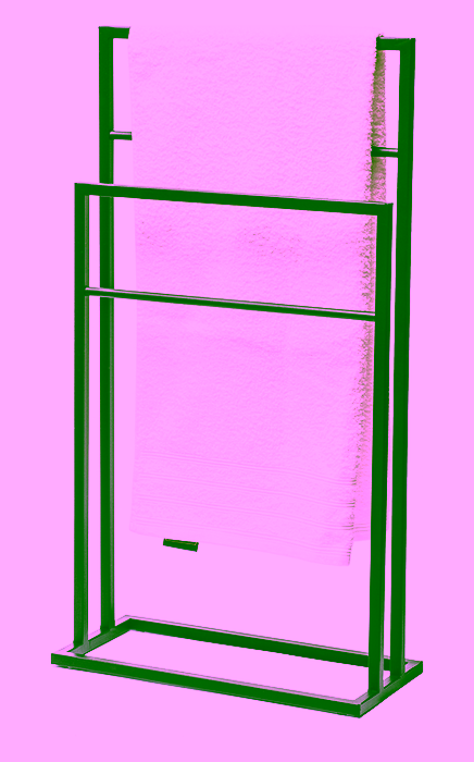 Robuster, metallener Handtuchständer - 2 Arme