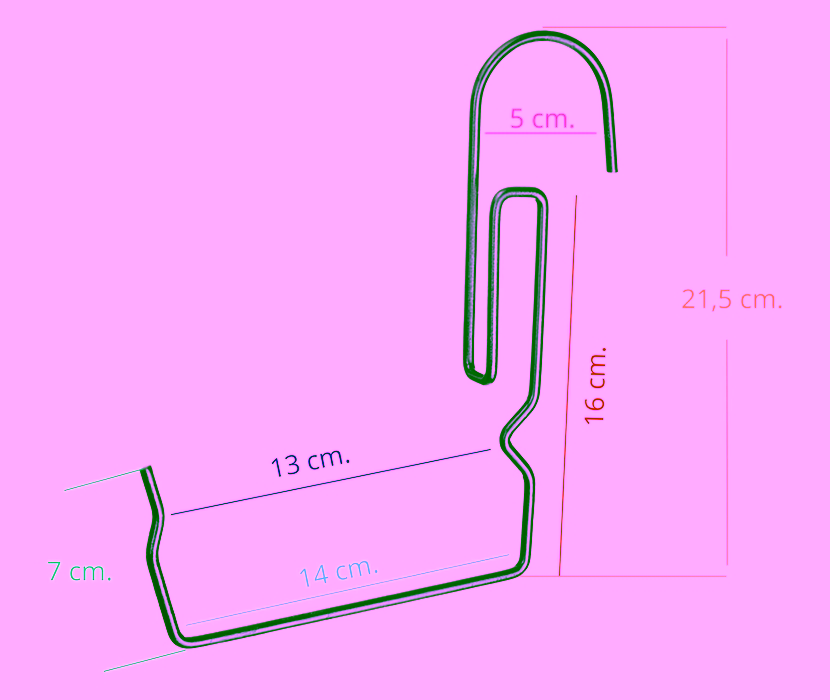 Blumenhalterung f&uuml;r Balkonblument&ouml;pfe - technische Abmessungen