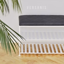 Stilvolle Schuhbank aus Metall mit 2 Ablageflächen