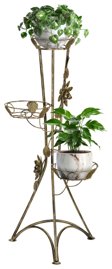 Blumenetagere aus Metall – Pflanzenständer für 3 Töpfe