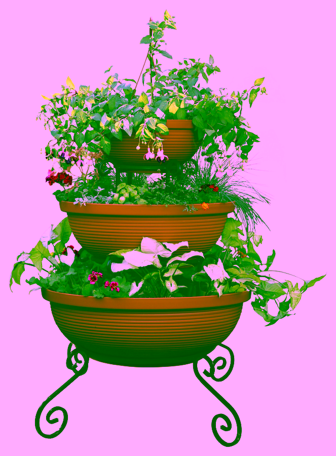 Blumenständer Metall Wasserfall 3 Töpfe