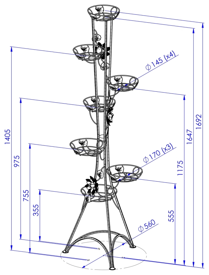 Blumenständer aus Metall Modell:131A