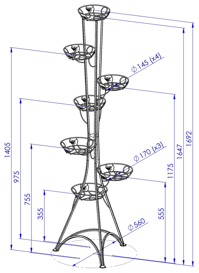 Blumenständer Metall 7 Modell:131