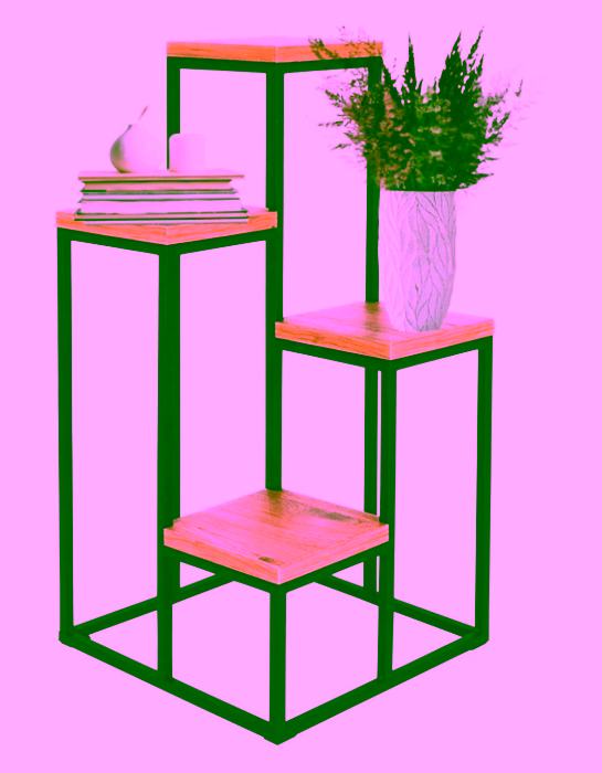 Blumenständer - 4 Ebenen. Blumen- und Dekorationsständer aus Metall