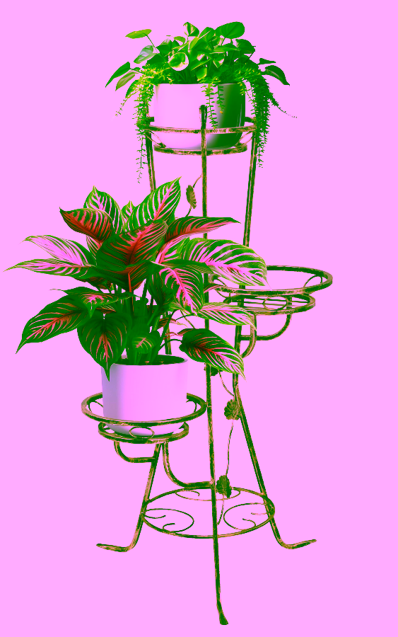 Metallblumenbeet für 3 Topfpflanzen