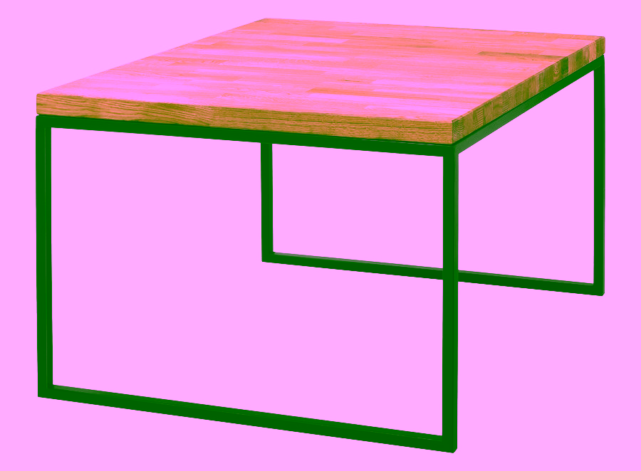 Couchtisch mit Holzplatte