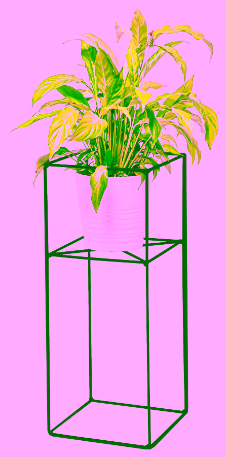 Ständer für eine Pflanze. Drahtständer Blumenbeet