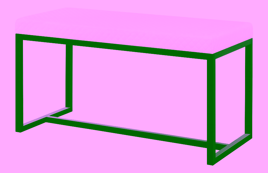 Flurbank, gepolsterter Fußhocker