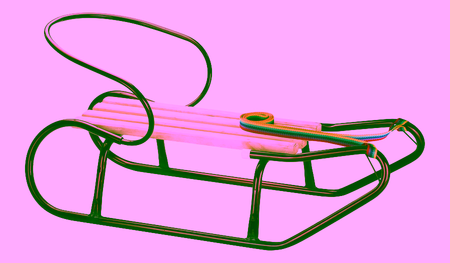 Kinderschlitten mit Schiebestange