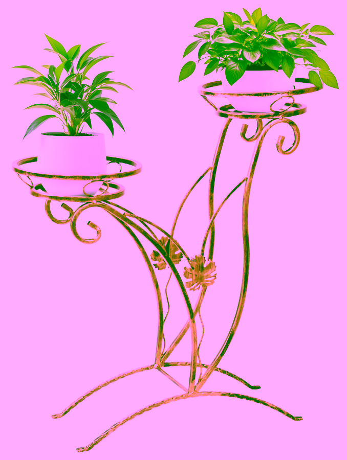 Metallblumenbeet für zwei Pflanzen