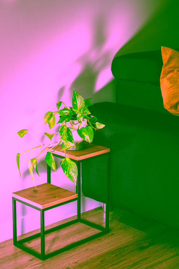 Blumenständer. Metallständer mit zwei Aufsätzen - L