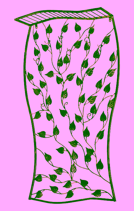 Wandgarderobe Metall Blattmotiv Modell:419